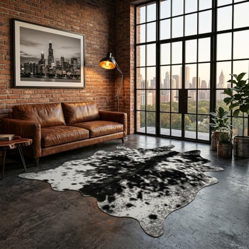 MustMat Faux Cowhide Print Rug