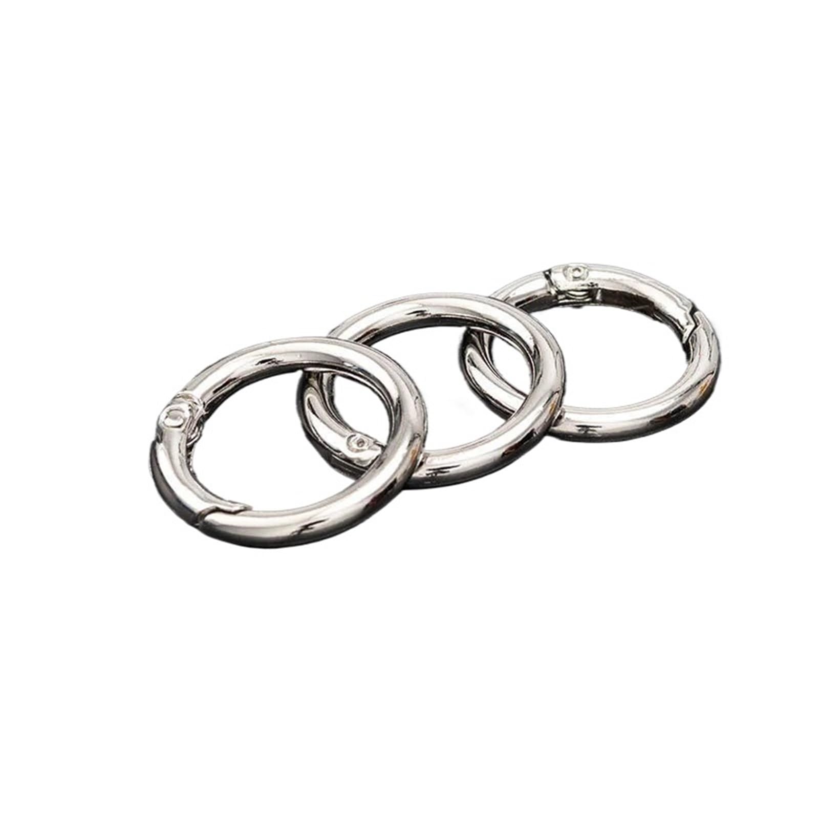 20Pcs Metal Purse Buckles Spring O Ring Round Carabiner Snap Hook Keyring Clasp DIY Jewelry Bag Accessories for Keyrings,Wallets(Silver 28mm)