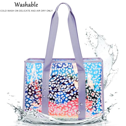 Image of JIANYA Beach Bag, Tip-Proof Waterproof Pool Bag Shoulder Bag with Pockets for Work, Travel, Gym, Beach & Pool