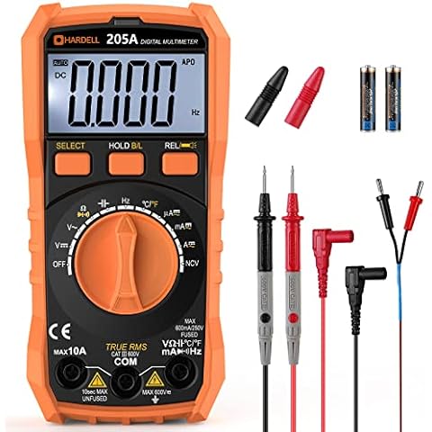 Digital Multimeter, HARDELL TRMS 6000 Counts Voltmeter, Auto-Ranging Multi Tester with NCV, Backlight, Flashlight, Volt Amp Ohm Meter for Voltage, Current, Continuity, Diode, Resistance, Capacitance Cover
