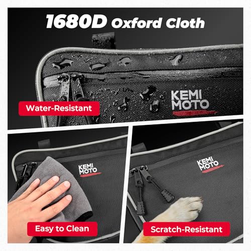 image for KEMIMOTO X3 Door Bags, Storage Bag with Cup Holder Removable Knee Pad,