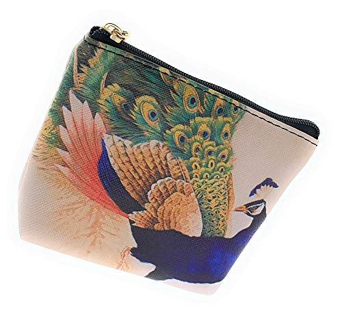 Value Arts Colorful Peacock Coin Purse Pouch With Key Ring #TOP2