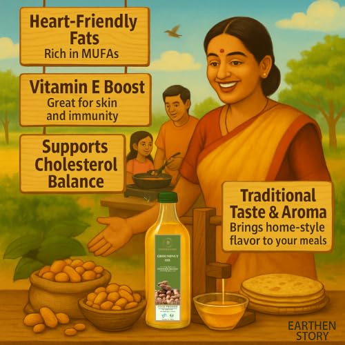 Image of Earthen Story Certified Organic Cold Pressed Groundnut Oil, 4L
