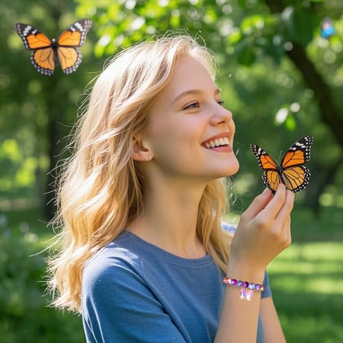 Image of Butterfly Jewelry Gifts - Butterfly Necklace Bracelet for Women