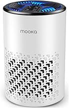 Air Purifiers for Bedroom Home, MOOKA HEPA Air Purifier for Home Pets with Fragrance Sponge for Smoke Dust Pollen Dander Odor, Small Air Cleaner with Sleep Mode Night Light Timer, KJ067L, White