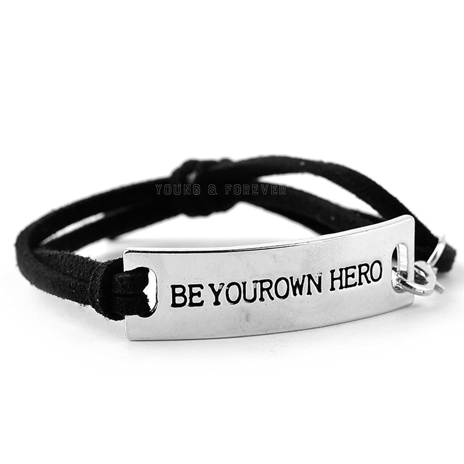 Young & Forever Gift Inspirational Suede Leather Bracelets Adjustable Motivational Quotes Bangle Bracelets for Women and Men (B09F914XNY) Amazon Price History, Amazon Price Tracker