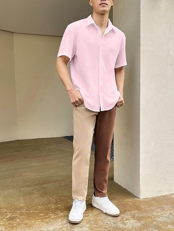 Image of LookMark Men's Cotton Regular Fit Shirt