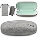 Vemiss Hard Shell Eyeglasses Case Soft Linen Fabrics Portable Glasses Sunglasses Box (Large, Gray)