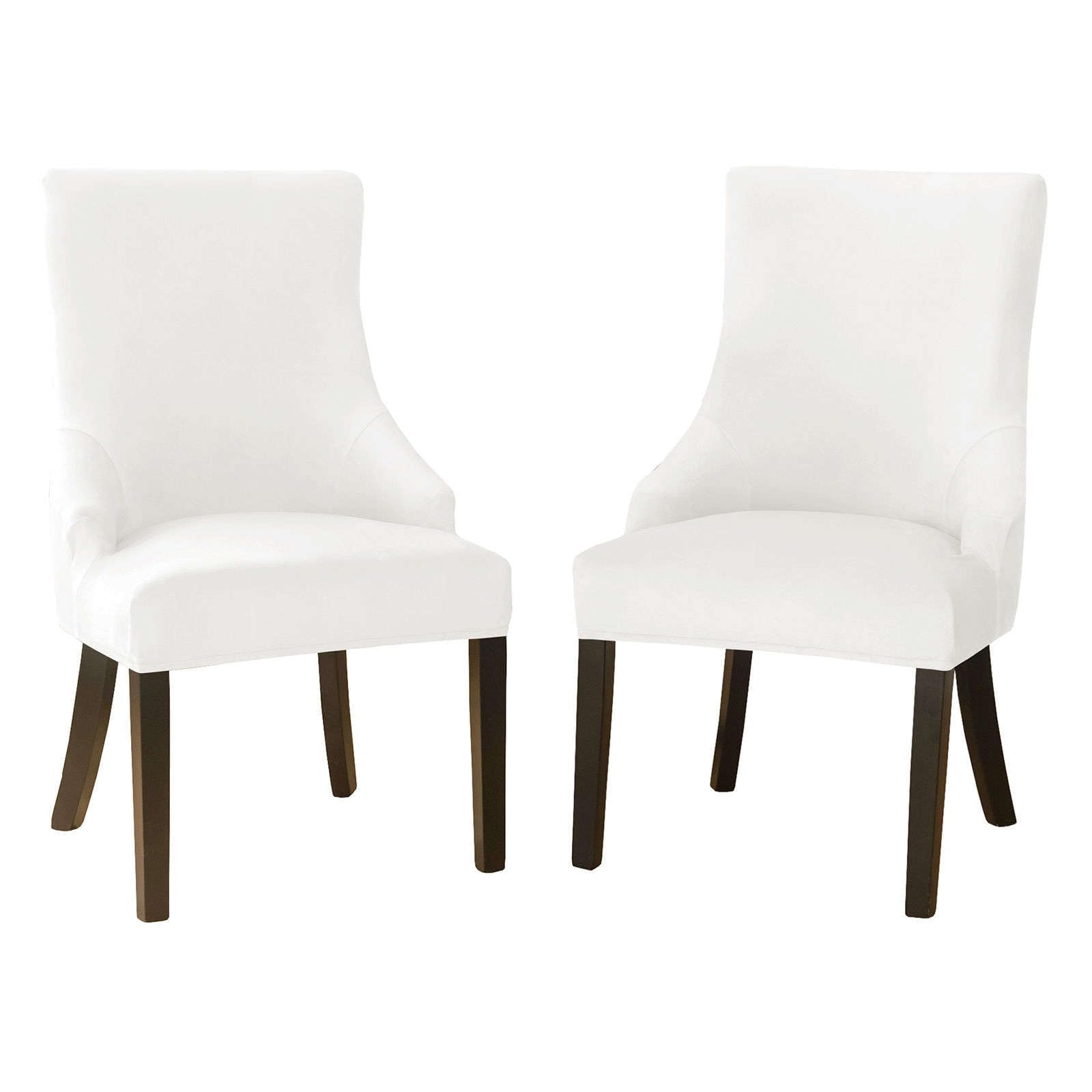 JHLD Velvet wingback Side Chair slipcover, armless wingback Chair Cover Stretch Soft Sloping Armchair Covers Removable Washable for Dining Room Banquet-Cream-2 Pcs