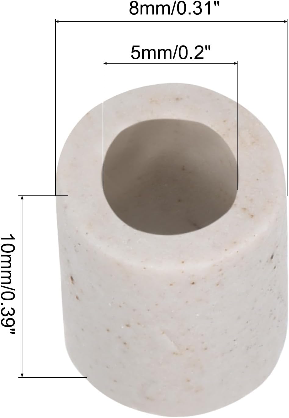 sourcing map Insulated Ceramic Tube 5x8x10mm Heat Insulation Ceramic Tubing for Electric Furnace Wire, Oven, Bundle Protection, Pack of 200