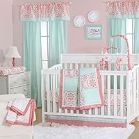Algopix Similar Product 1 - Mint Green and Coral Patchwork 4 Piece