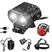 Price comparison product image Bicycle Headlight 1200 Lumens CREE XML T6 LED Bike Light Set, Bike Headlight Rechargeable Headlamp with 5200mah Silicone Battery, Waterproof Rotate Connector, Suitable for Camping, Hiking, Biking