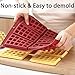 Waffle Silicone Baking Pan, 6-Cavity Nonstick Waffle Silicone Molds, BPA Free Waffle Tray for Waffle Cake Chocolate Candy Craft Soap, 11.5 x 9.8 x 0.6 inches, Red with 3-Hole for Hanging