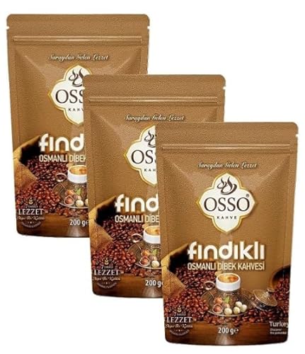 OSSO Findikli Osmanli Dibek Kahvesi 200gr Ottoman Hazelnut flovered Coffee - Türkischer Haselnussgeschmack Kaffee (3)