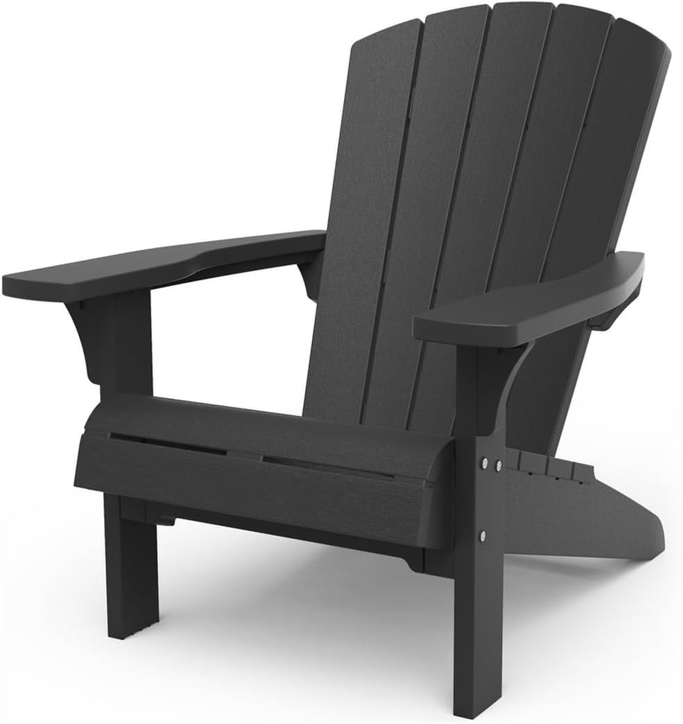 Keter Alpine Adirondack Outdoor Garden Furniture Chair - Graphite Grey