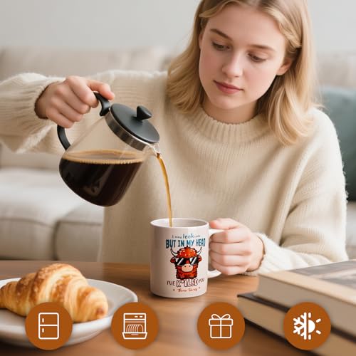 Cute Highland Cow Ceramic Mug - Perfect Gift for Her - Image 4