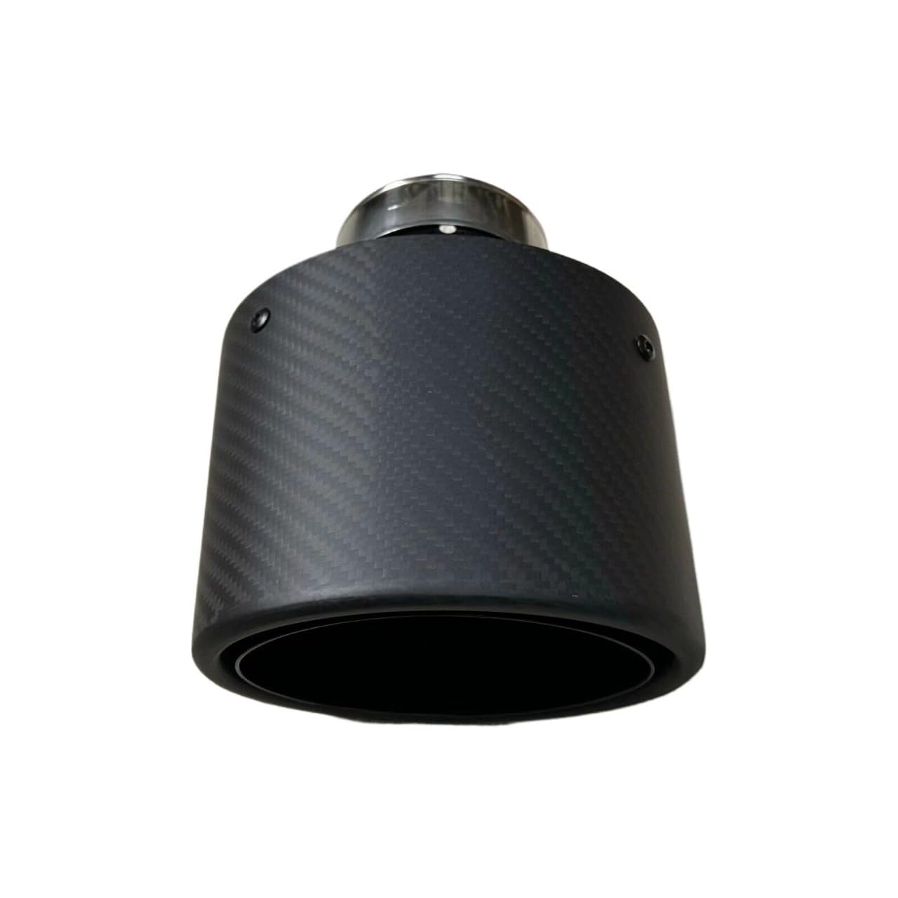 Terminale Scarico Auto Terminali Di Scarico Ovali Inclinati Opachi In Fibra Carbonio Nero Finiture For Tubi Scappamento(60MM IN 150MM OUT)
