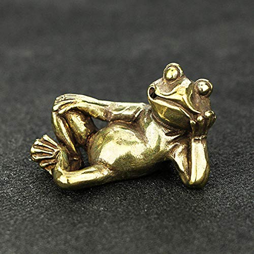 Décoration de bureau grenouille en laiton pour embellir un espace vide