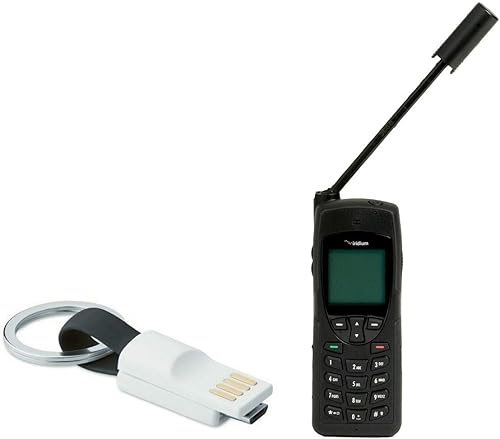 BoxWave Cable compatible con Iridium 9555 (2 pulgadas) - Cargador de llavero micro USB, cable micro USB para llavero, color negro azabache