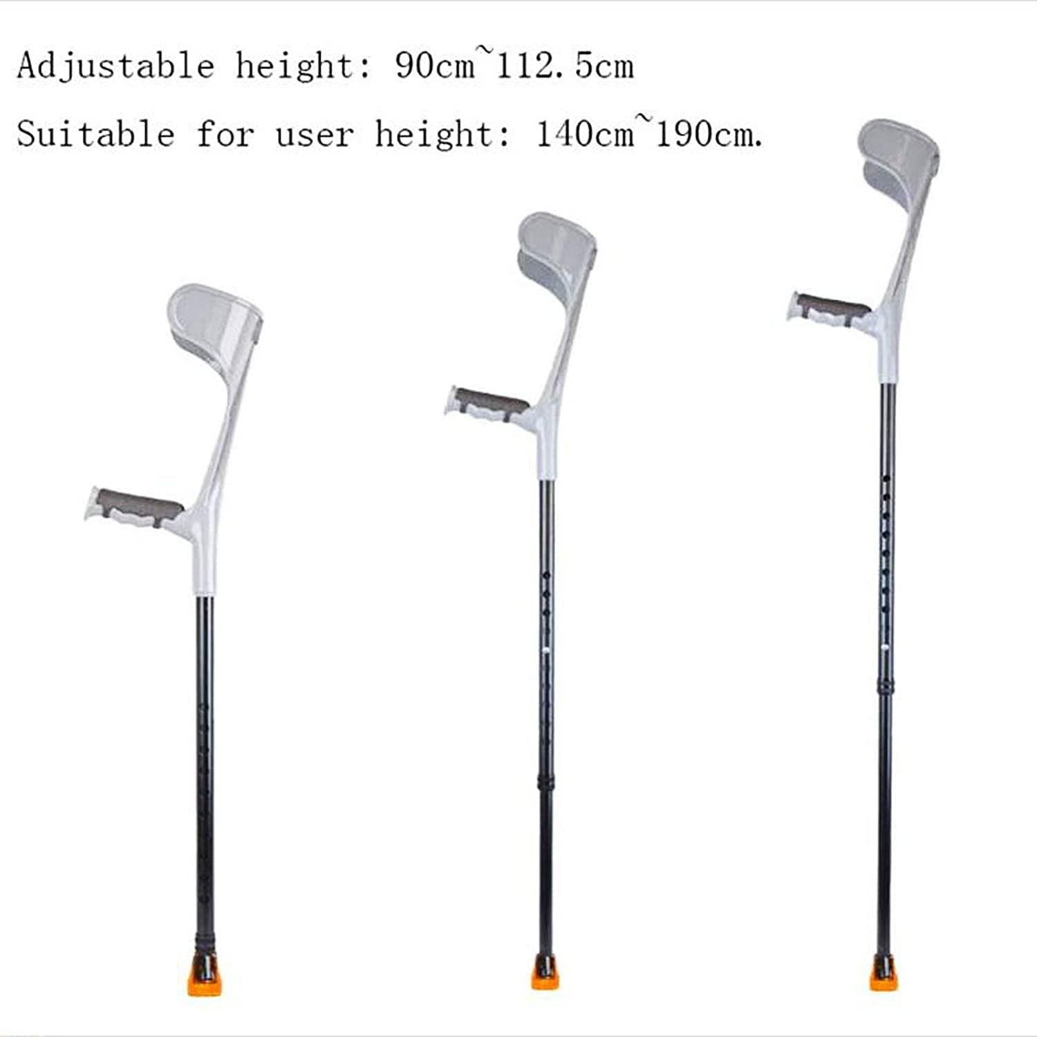 Muleta de Codo Muletas for Adultos con Ajuste de Altura y Almohadilla de Aluminio Ligera for Hombres. Muletas de puño Abierto. Muletas de Brazo Ligeras.