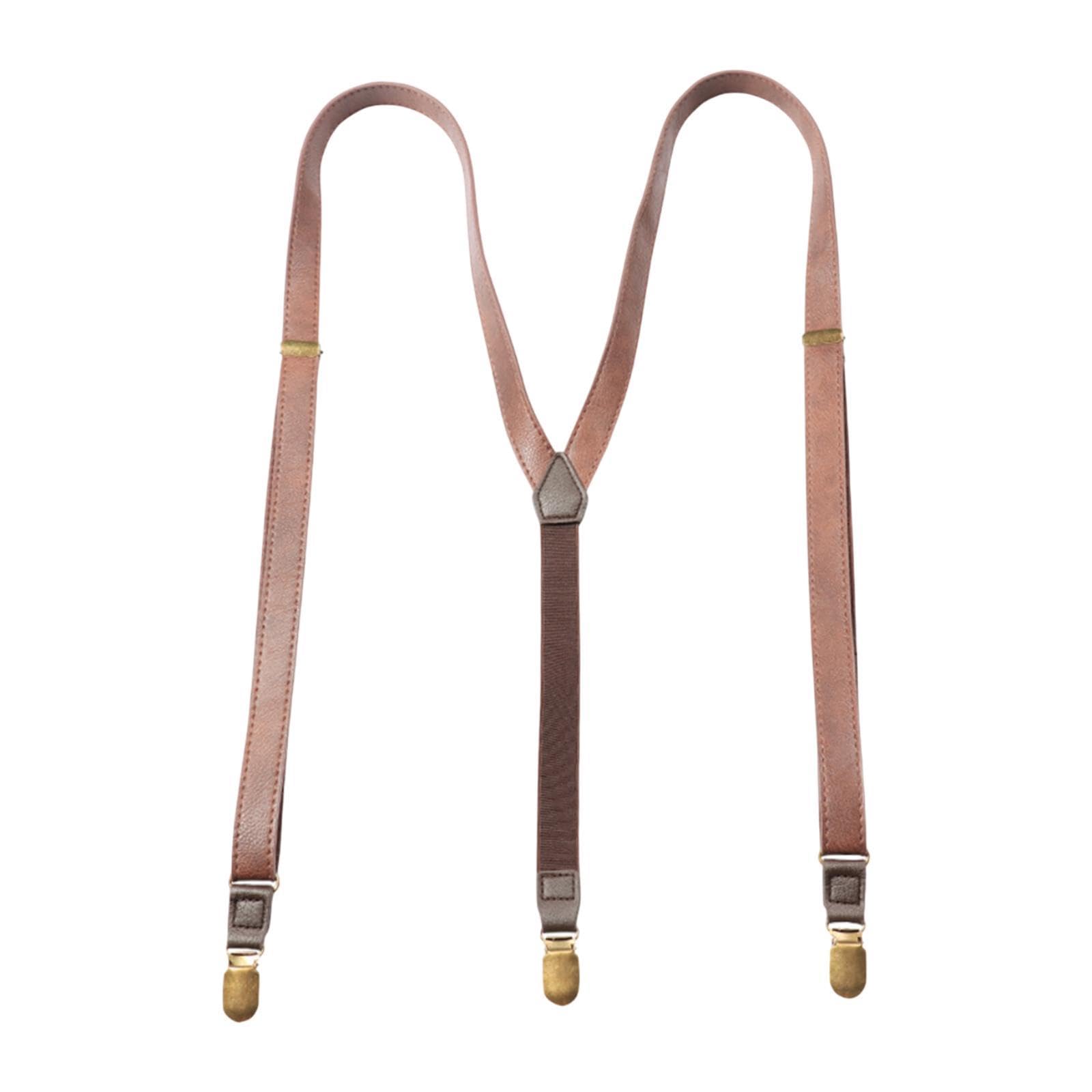 merishopp Leather Suspenders Gift Trousers Brace For Chorus Dress Pants Formal Events-picture-36