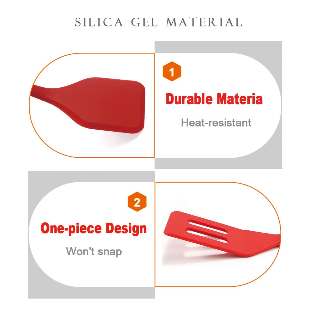 Espátula rectangular de silicona para alimentos, 21 x 5,5 cm