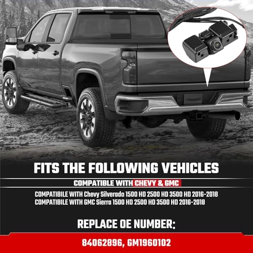 Image of Backup Camera Rear View Camera Fit for Chevy Silverado GMC Sierra 1500 2500 3500 2016-2019 Parking Park Assist Camera Replaces #84062896