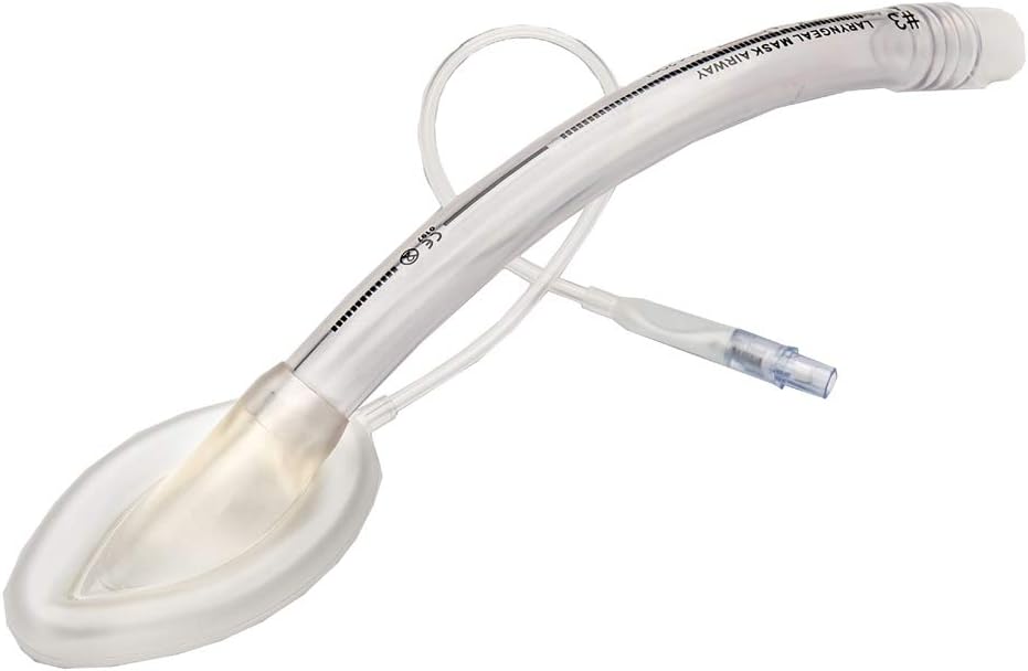 Zarys MKPL-50 PVC Disposable Larynx Mask with Syringe and Lubricant, Dark Blue, Size 5, Pack of 10