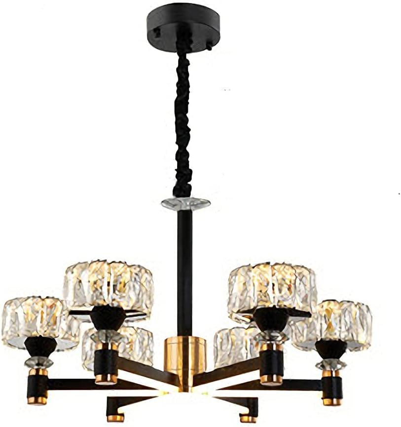 シャンデリア, 6ライトクリスタルシャンデリア照明ブラック