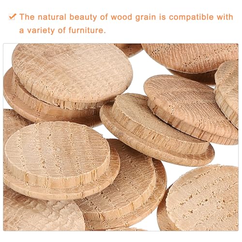 Image of uxcell 50 Pcs 0.98 x 1.18 Inch Wood Hole Plugs, Wooden Screw Hole Cover, Wood Pocket Button Plug for Chair Stair Craft Furniture Woodworking