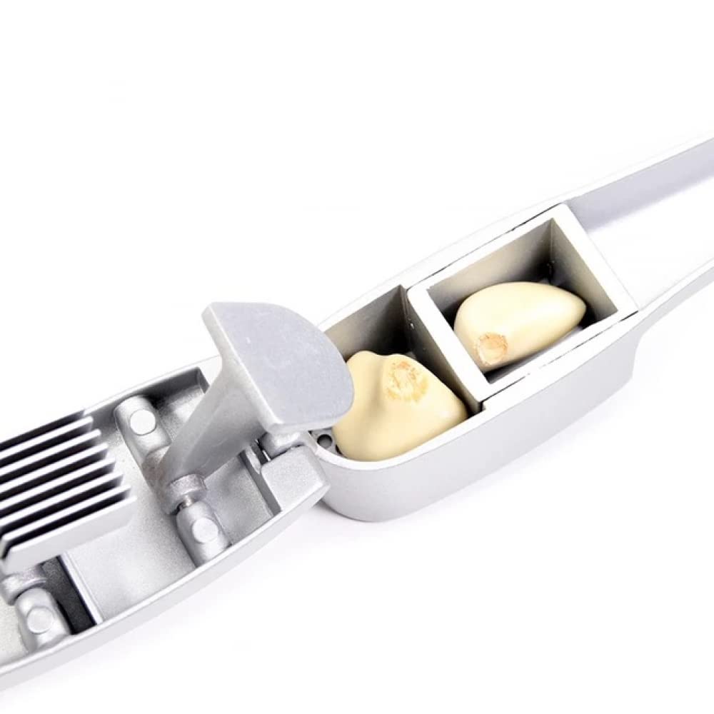 YXSH Máquina Trituradora De Rebanadas De Prensa De Ajo 2 En 1 - Picadora Y Rebanadora De Ajo Y Jengibre De Aluminio - Herramientas De Cocina con Función De Aplastamiento