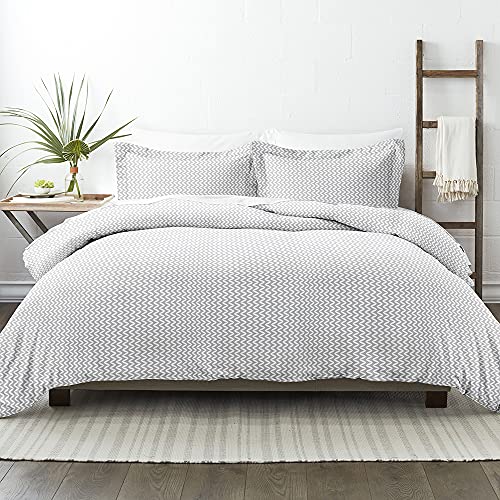 Linen Market, Cover Set, Puffed Chevron Light Gray, King #TOP16