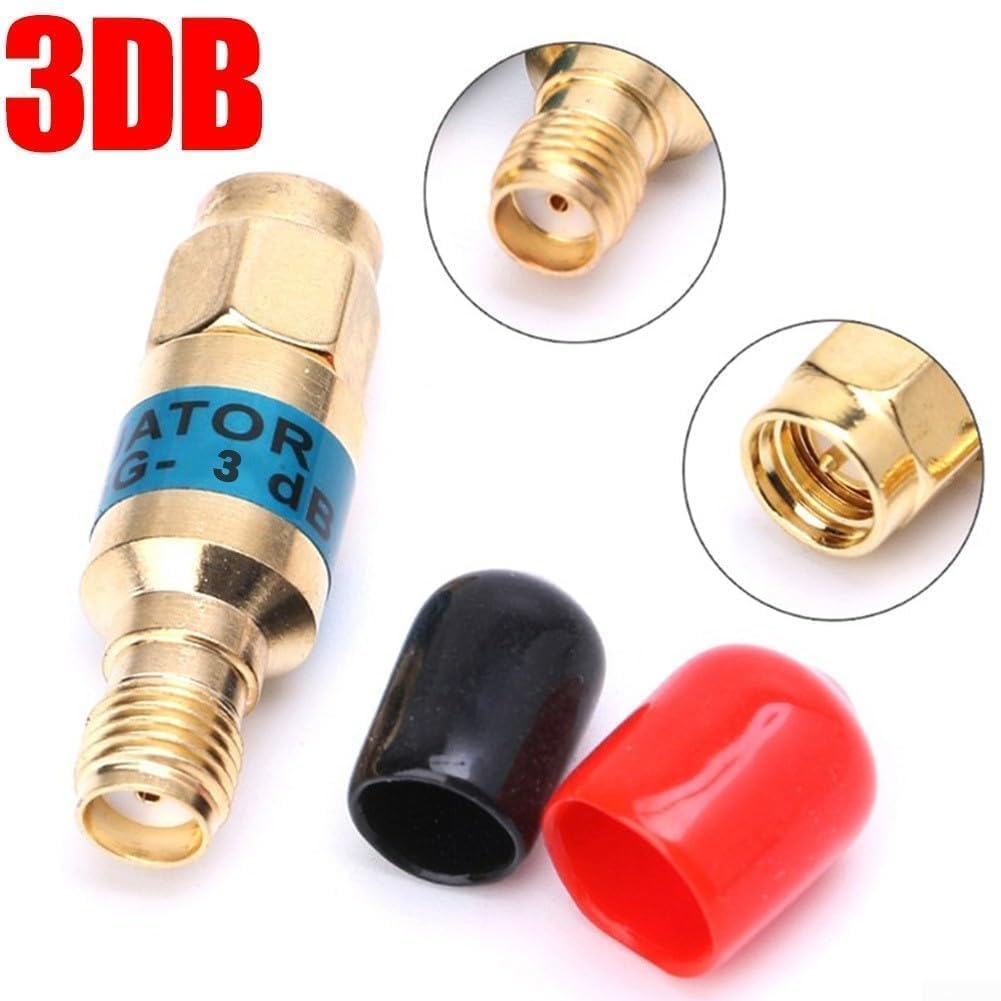 Atenuador coaxial RF macho a hembra 2W DC-6GHz Conector chapado en oro de cobre (3DB) for SMA-jk Macho