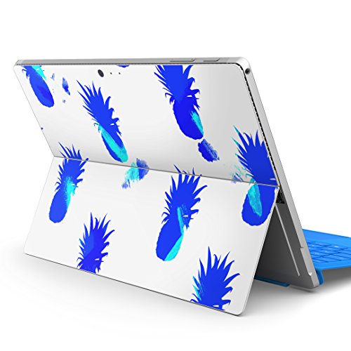 igsticker Surface pro7 (2019) pro6 pro2017 pro4 専用 スキンシール サーフェス ノートブック ノートパソコン カバー ケース フィルム ステッカー アクセサリー 保護 012272 パイナップル 青 夏
