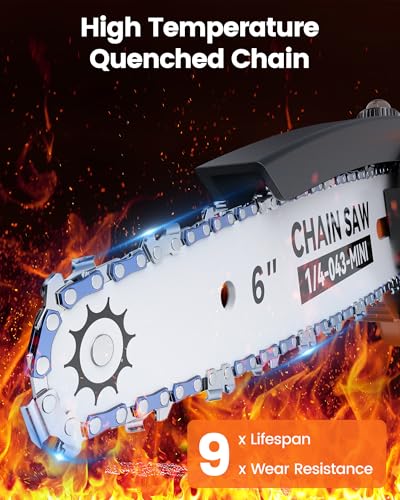 Image of Mini Chainsaw with 1500W Brushless Motor, Electric Saw for Wood Cutting