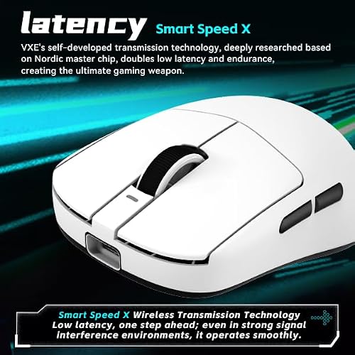 ATK VXE Dragonfly R1 SE+ Wireless Gaming Mouse, PAW3395 SE Sensor, DPI up to 18,000, 55g Lightweight, 70 Hr Battery Life, 5 Programmable Buttons, Tri-Mode 2.4G/Bluetooth/Wired - Black - 4