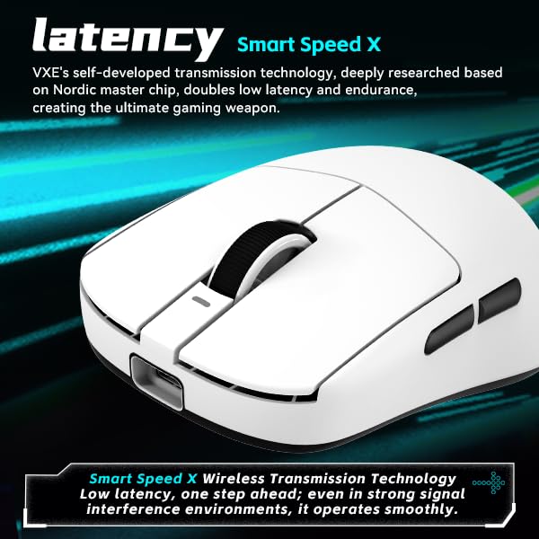 Image of ATK VXE Dragonfly R1 S Wireless Gaming Mouse, 55g Lightweight, Xhero AI Sensor, Adjustable DPI, 1k Polling, 150 Hr Battery Life, Tri-Mode Nearlink /Bluetooth /Wired