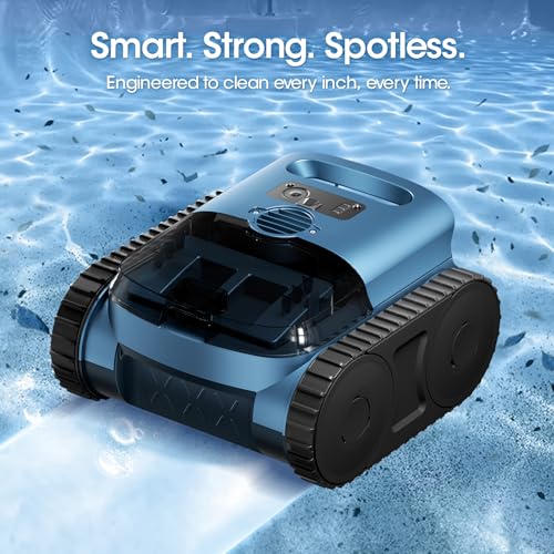 Image of Cordless Robotic Pool Vacuum with Smarter Navigation & Track Drive, Dual 180W Brushless Motors, Wall & Waterline Climbing, 150-Min Runtime, for Inground & Above-Ground Pools up to 2,150 Sq. Ft.