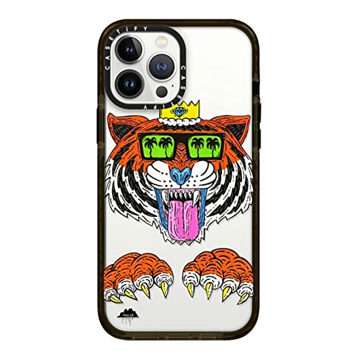 CASETiFY �C���p�N�g�P�[�X iPhone 13 Pro Max - King Louis the Tiger Phone Case by Mulga - �N���A �u���b�N