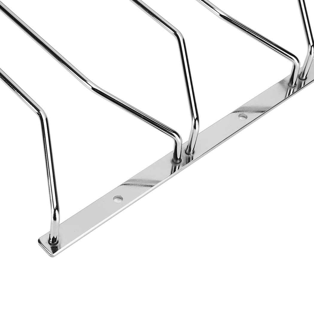 Portabicchieri Sotto Gabinetto Sospensione Rack Porta Calici Di Vino Titolare Con Viti Finitura Cromata 24cm 3 Righe