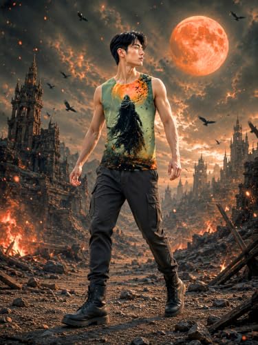 Image of BLACKSMITH Midnight Slayer Printed Sleeveless Sando Tank top Gym & Street wear for Men