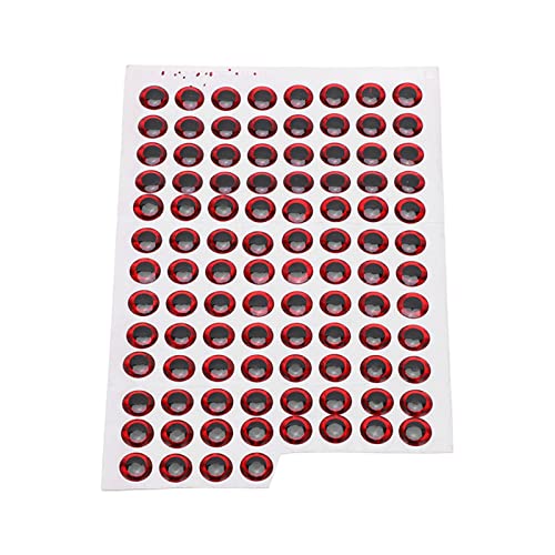 Profesional 100pcs 10 Mm Eyes de Pesca Artificial Simulación de Pesca 3D Pegatina (rojo)