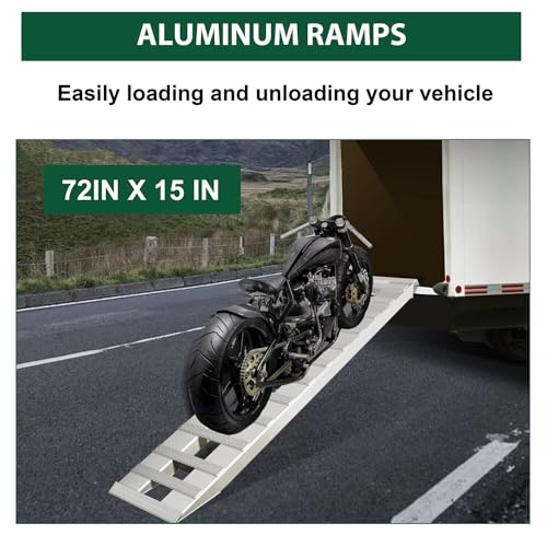 SDDKBY 72\"\"x15\"\" Pair Aluminum 8500 LBS Hook Ramps Car Truck Trailer Auto Hauler Tractor Replacement OEM - Thumbnail 4