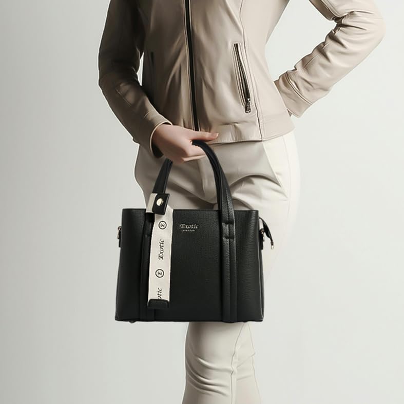 Image of EXOTIC Premium Ivory Chic Edition Urban Luxe Hand & Sling Bag for Women | Stylish PU Leather Tote with Spacious Compartments & Detachable Strap