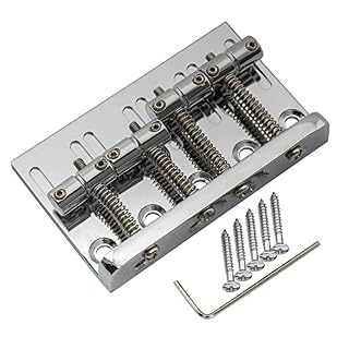 Musiclily Chevalet Basse 4 Cordes Vintage Pontets pour Fender Jazz Bass ou Precision Bass, Chrome - Les Beatles, Paul McCartney, John Lennon, RIngo Starr, George Harrison Musiclily Chevalet Basse 4 Cordes Vintage Pontets pour Fender Jazz Bass ou Precision Bass, Chrome – Image 4