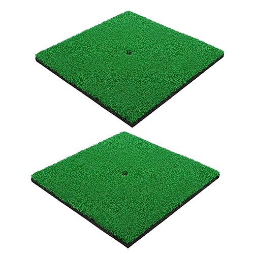 BELLIFFY 2pcs Golf Hitting Mat Grass Practice Turf for Backyard Training Portable Use for Beginners Professionals Essential Golfing Supplies