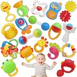 JQLM 21PCS Baby Rattles Toys Set, Baby Toys 3-6 Months, Infant Grab and Shake Rattle, Sensory Teething Music Learning Toys for 3 4 5 6 7 8 9 10 11 12 Month 1 Year Old Toys for Newborn Boys Girls