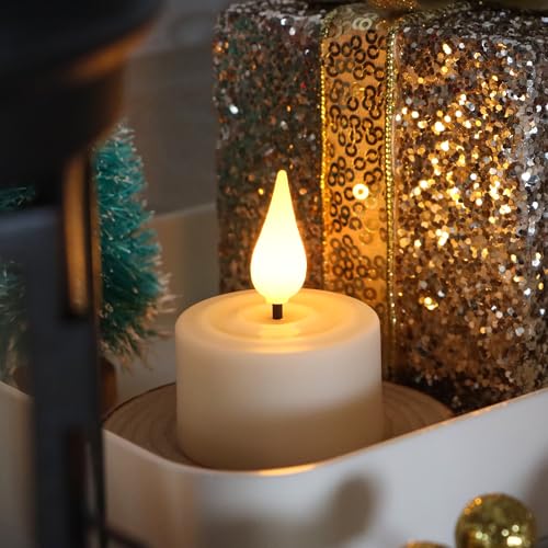Velas de té recargables con batería y luces LED realistas para el hogar 4