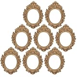 Hemobllo Marcos de Fotos Ovalados Pequeños Dorados, Set de 8 Piezas para Decoración de Pared y Exhibición de Accesorios, Ideales para Decoración Vintage