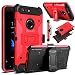 ZTE Blade Z Max Case, ZTE ZMax Pro 2 Case, ZTE Sequoia Case, Venoro Heavy Duty Armor Shockproof Rugged Protection Case Cover with Belt Swivel Clip and Kickstand for ZTE Z982 (Red)